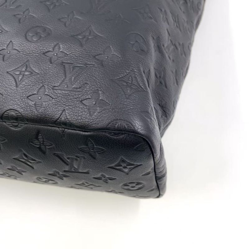 Louis Vuitton Monogram Helmet Drawstring RFID Compatible Leather Black Tote Bag