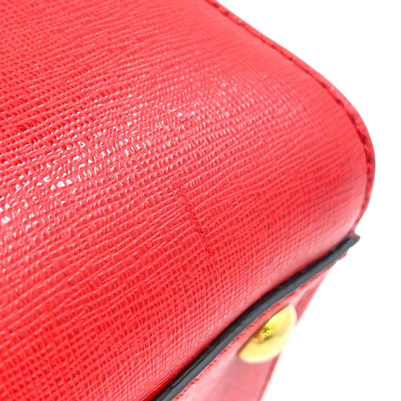 Fendi Toujours 2WAY Shoulder Leather Red Handbag Gold 8bh250-d7e