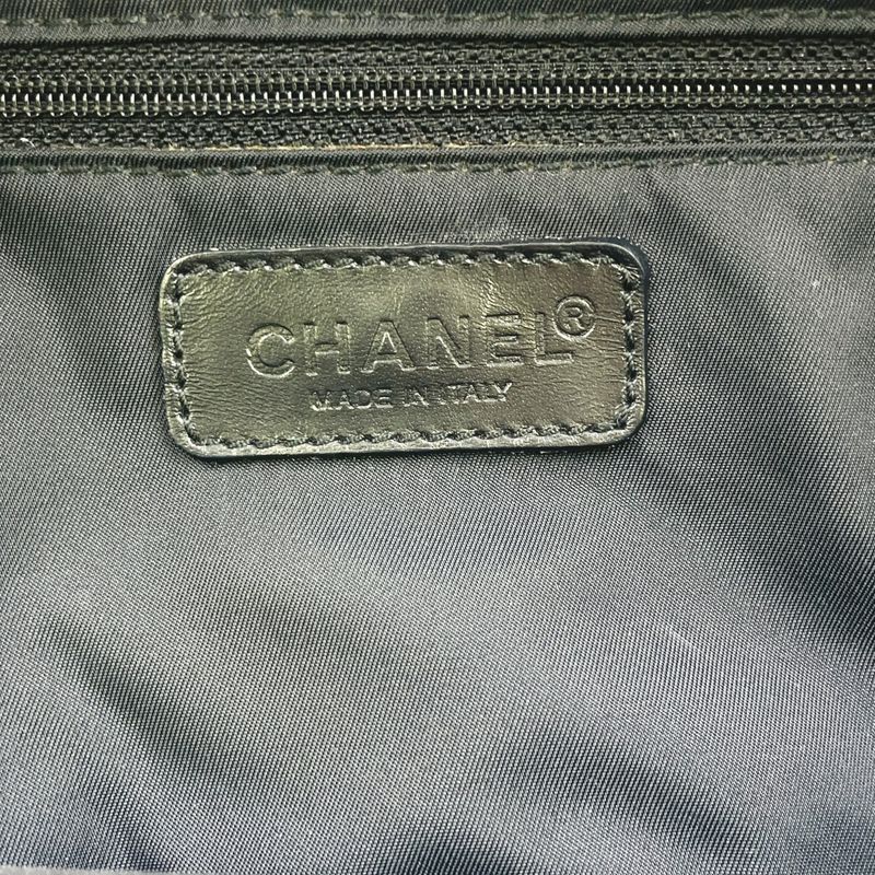 Chanel New Travel Line Mini Boston Bag Serial No 7 Nylon Black Handbag Black