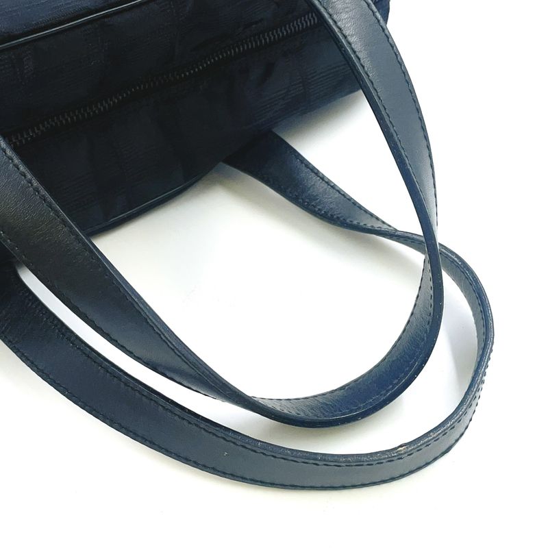 Chanel New Travel Line Mini Boston Bag Serial No 7 Nylon Black Handbag Black