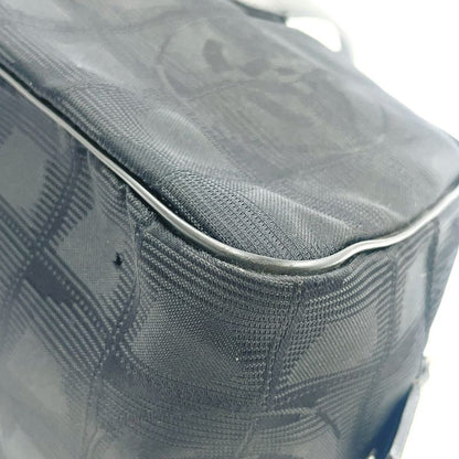 Chanel New Travel Line Mini Boston Bag Serial No 7 Nylon Black Handbag Black