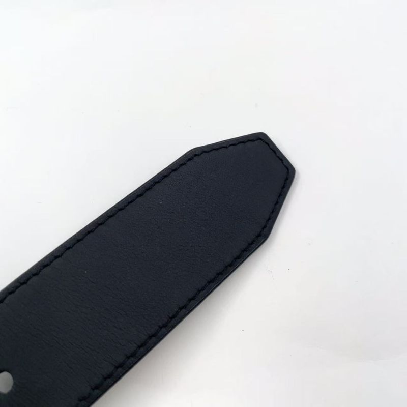 Louis Vuitton Santure Vendome Leather Black Belt Silver M0542