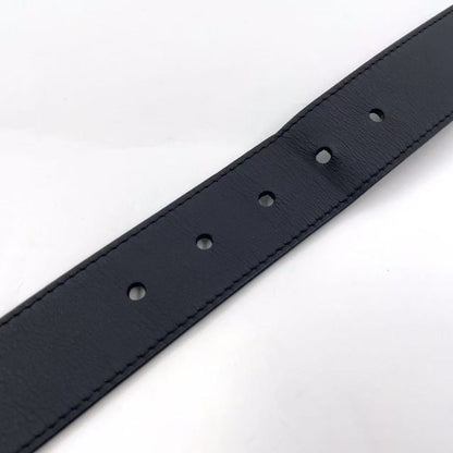 Louis Vuitton Santure Vendome Leather Black Belt Silver M0542