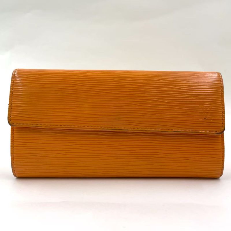 Louis Vuitton Porte Trésor International Epi Tassili Yellow Leather Yellow