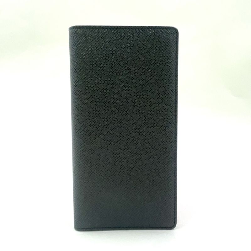 Louis Vuitton Porte Barrule Carte Cles Di Taiga Ardoise Leather Black Folding