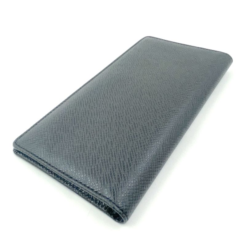 Louis Vuitton Porte Barrule Carte Cles Di Taiga Ardoise Leather Black Folding