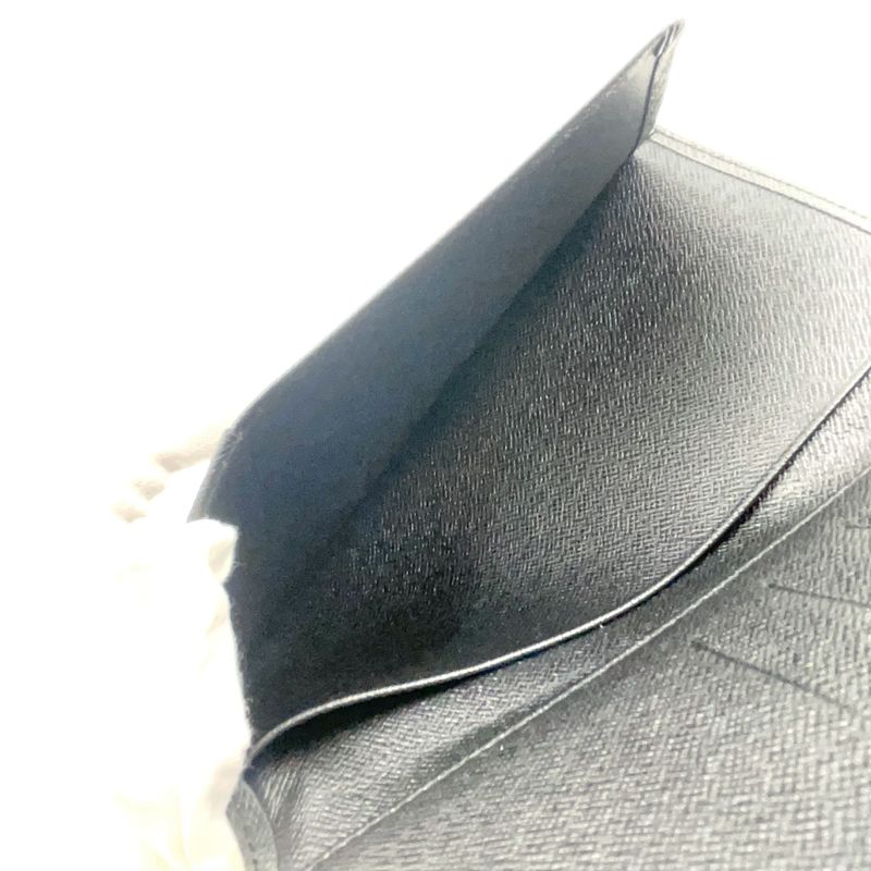 Louis Vuitton Porte Barrule Carte Cles Di Taiga Ardoise Leather Black Folding