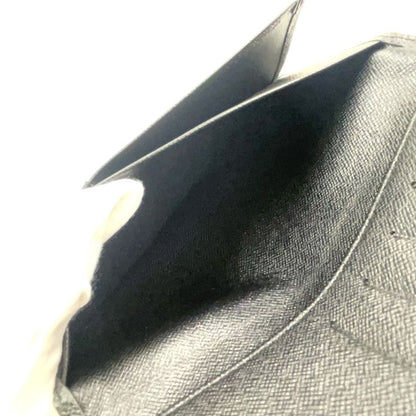 Louis Vuitton Porte Barrule Carte Cles Di Taiga Ardoise Leather Black Folding