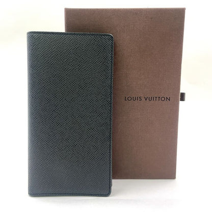 Louis Vuitton Porte Barrule Carte Cles Di Taiga Ardoise Leather Black Folding