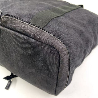 Gucci GG Canvas Folding Canvas Black Tote Bag Silver 152232