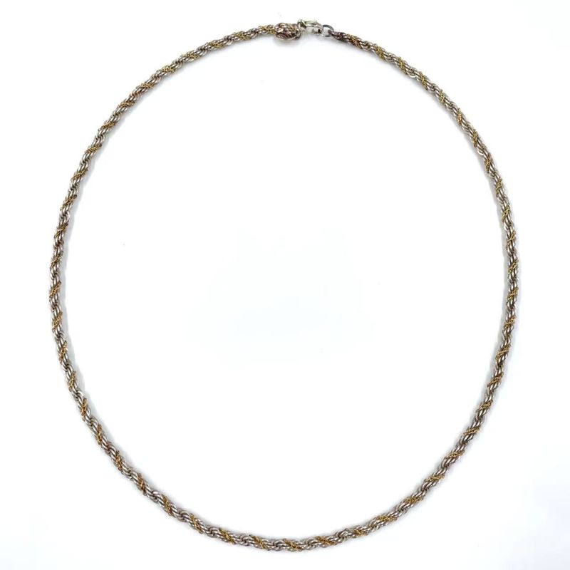 Tiffany & Co Screw Chain Twist 2-color Sv925 X Au750 Yellow Gold And Silver