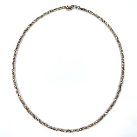 Tiffany & Co Screw Chain Twist 2-color Sv925 X Au750 Yellow Gold And Silver