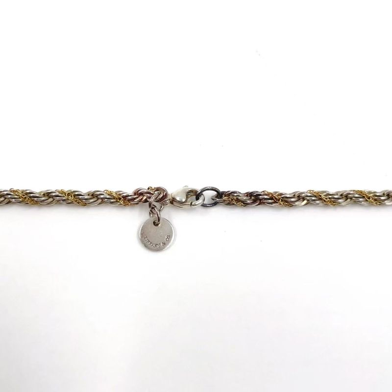 Tiffany & Co Screw Chain Twist 2-color Sv925 X Au750 Yellow Gold And Silver