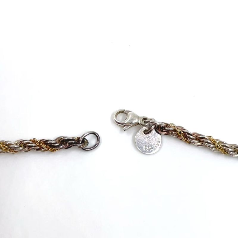 Tiffany & Co Screw Chain Twist 2-color Sv925 X Au750 Yellow Gold And Silver