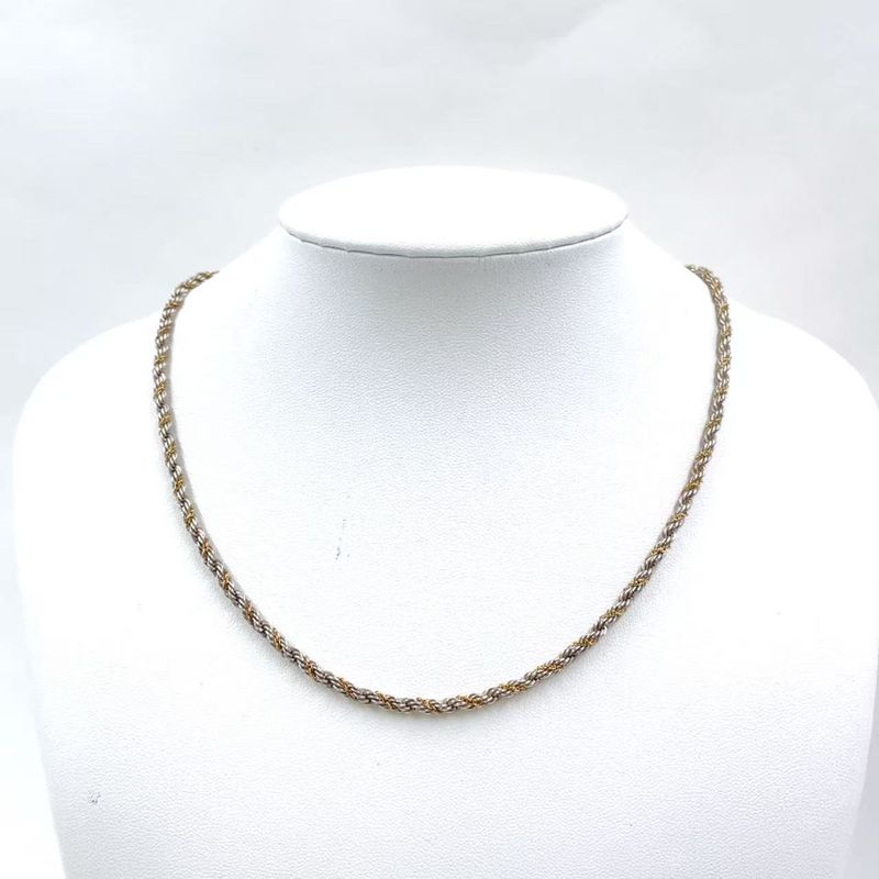 Tiffany & Co Screw Chain Twist 2-color Sv925 X Au750 Yellow Gold And Silver