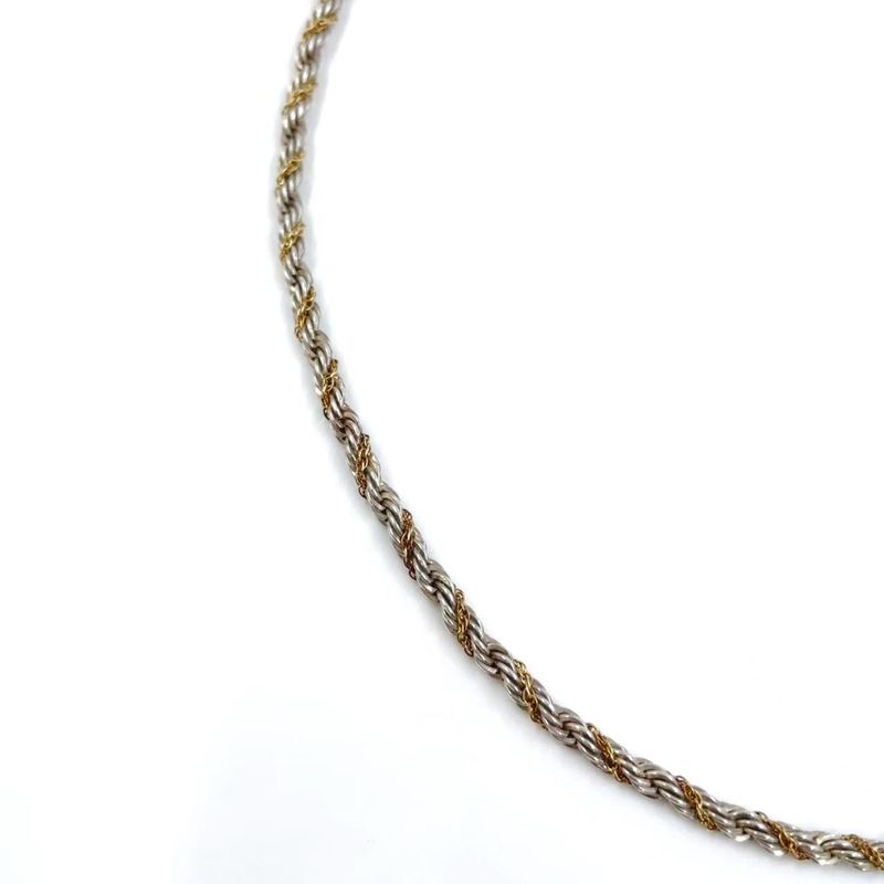 Tiffany & Co Screw Chain Twist 2-color Sv925 X Au750 Yellow Gold And Silver