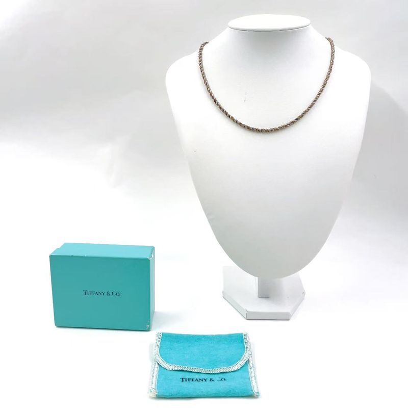 Tiffany & Co Screw Chain Twist 2-color Sv925 X Au750 Yellow Gold And Silver