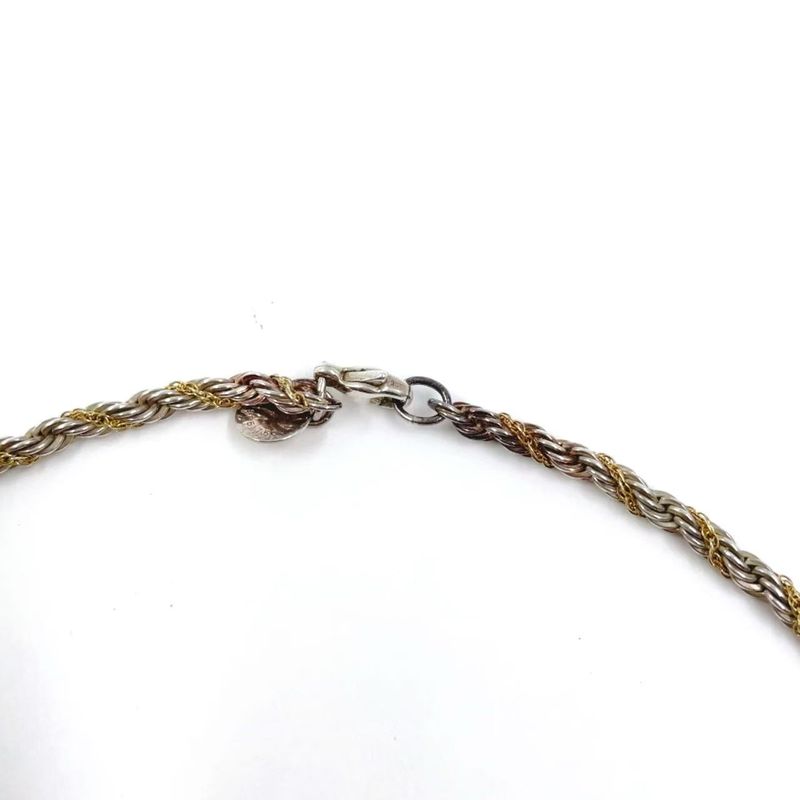 Tiffany & Co Screw Chain Twist 2-color Sv925 X Au750 Yellow Gold And Silver