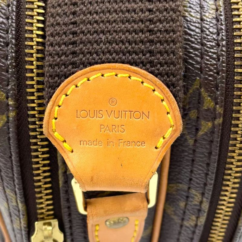 Louis Vuitton Reporter PM Monogram Leather × PVC Brown Shoulder Bag Gold M45254