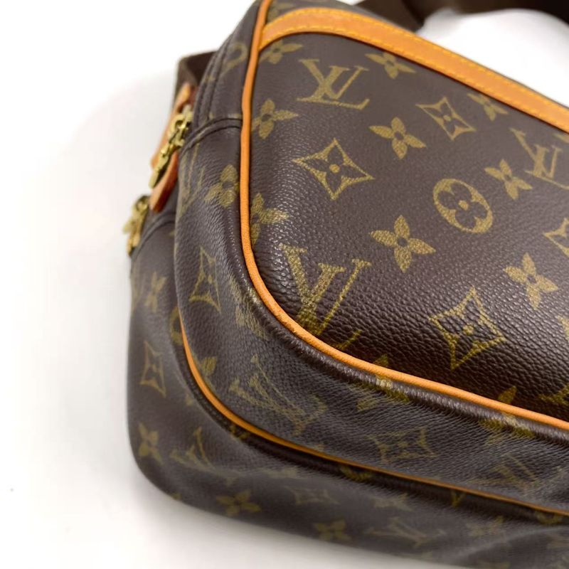 Louis Vuitton Reporter PM Monogram Leather × PVC Brown Shoulder Bag Gold M45254