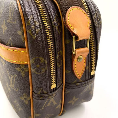 Louis Vuitton Reporter PM Monogram Leather × PVC Brown Shoulder Bag Gold M45254