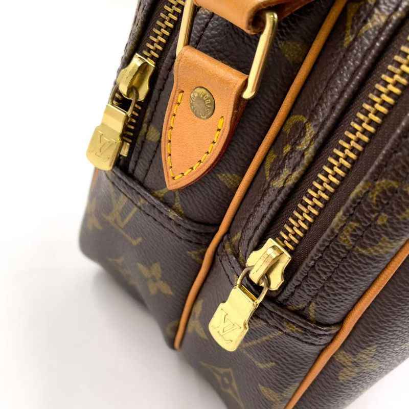 Louis Vuitton Reporter PM Monogram Leather × PVC Brown Shoulder Bag Gold M45254