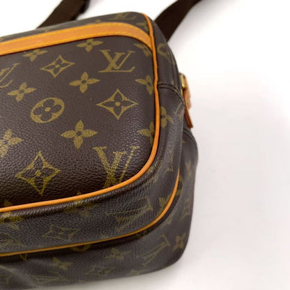 Louis Vuitton Reporter PM Monogram Leather × PVC Brown Shoulder Bag Gold M45254