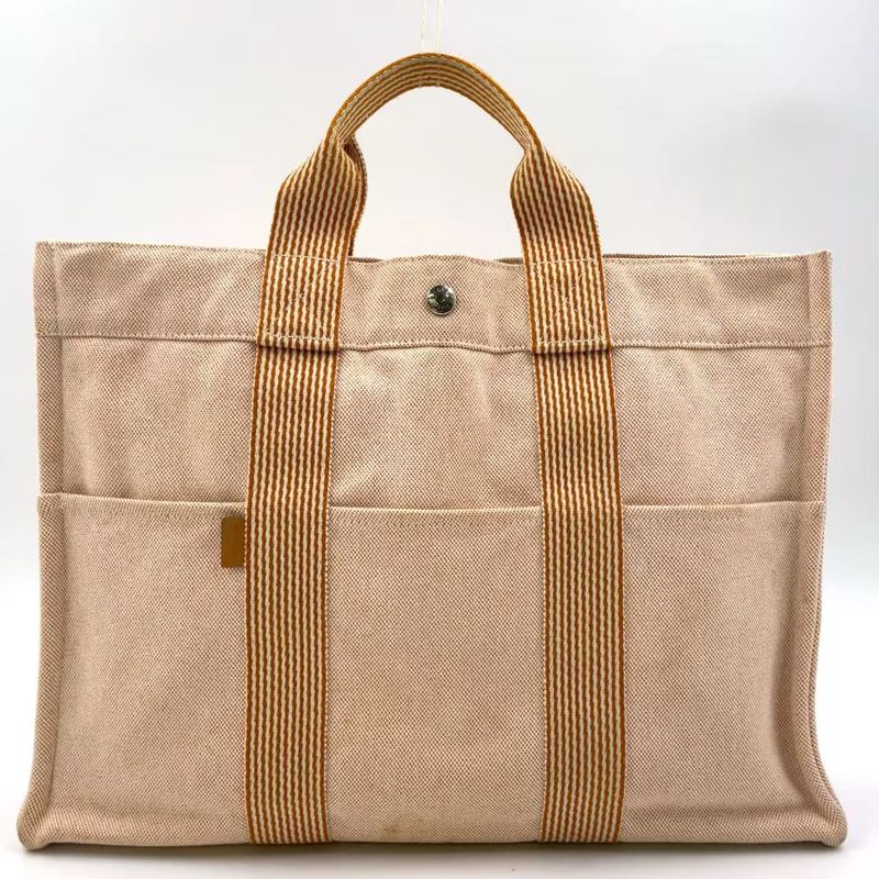 Hermes New Fourre Tout Tote MM Canvas Beige Tote Silver
