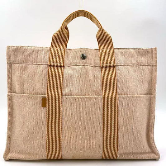 Hermes New Fourre Tout Tote MM Canvas Beige Tote Silver