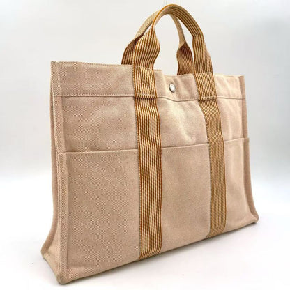 Hermes New Fourre Tout Tote MM Canvas Beige Tote Silver