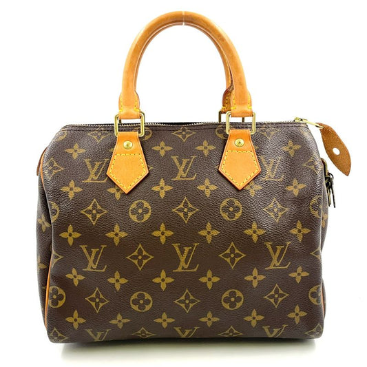 Louis Vuitton Speedy 25 Monogram Leather X PVC Brown Handbag Gold M41528