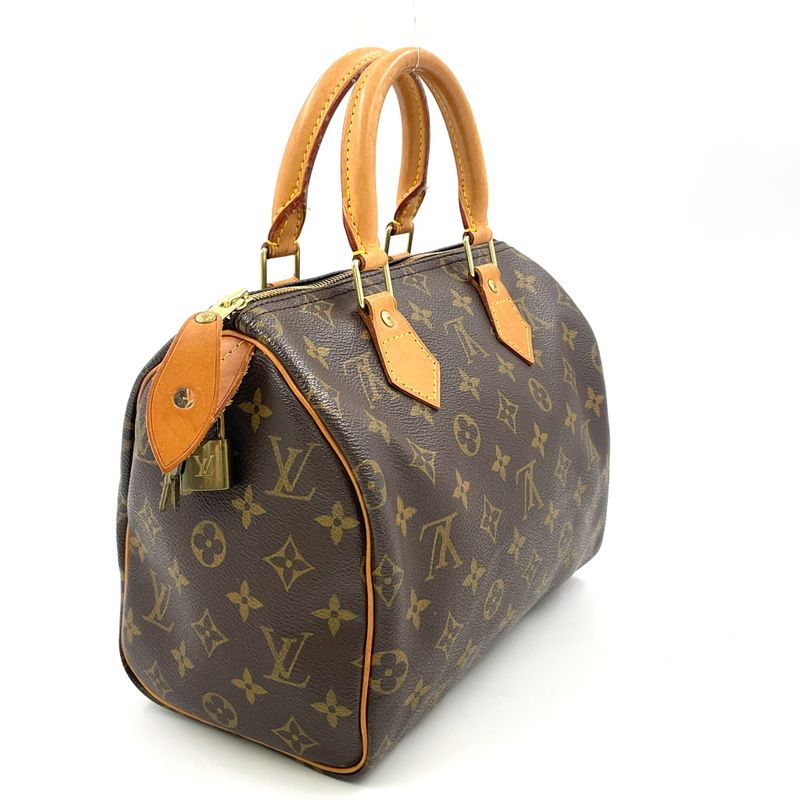 Louis Vuitton Speedy 25 Monogram Leather X PVC Brown Handbag Gold M41528