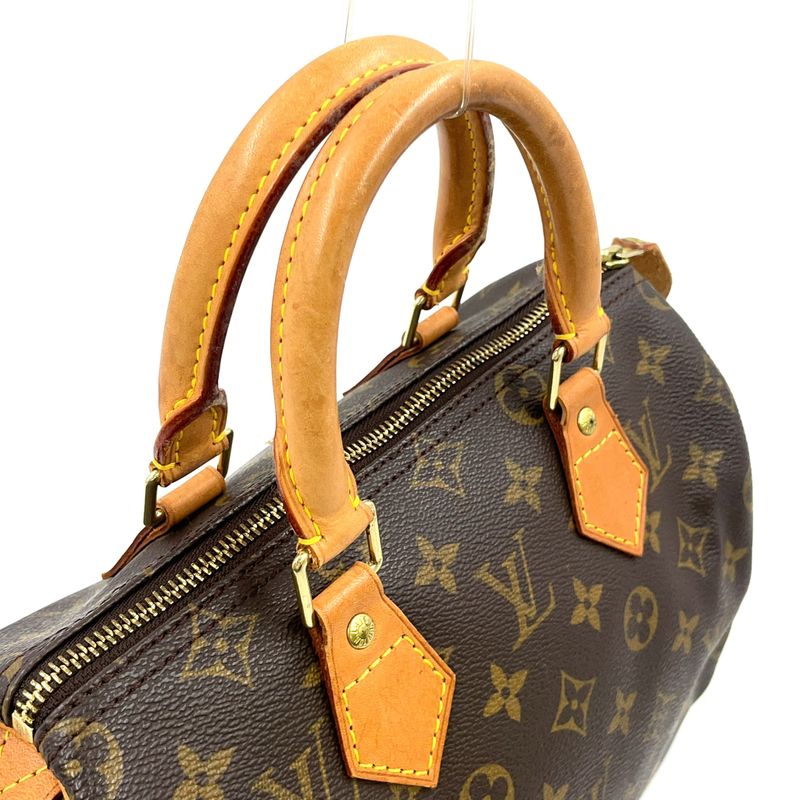 Louis Vuitton Speedy 25 Monogram Leather X PVC Brown Handbag Gold M41528