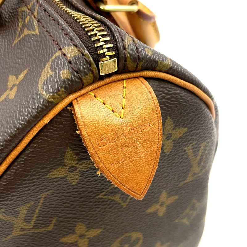 Louis Vuitton Speedy 25 Monogram Leather X PVC Brown Handbag Gold M41528