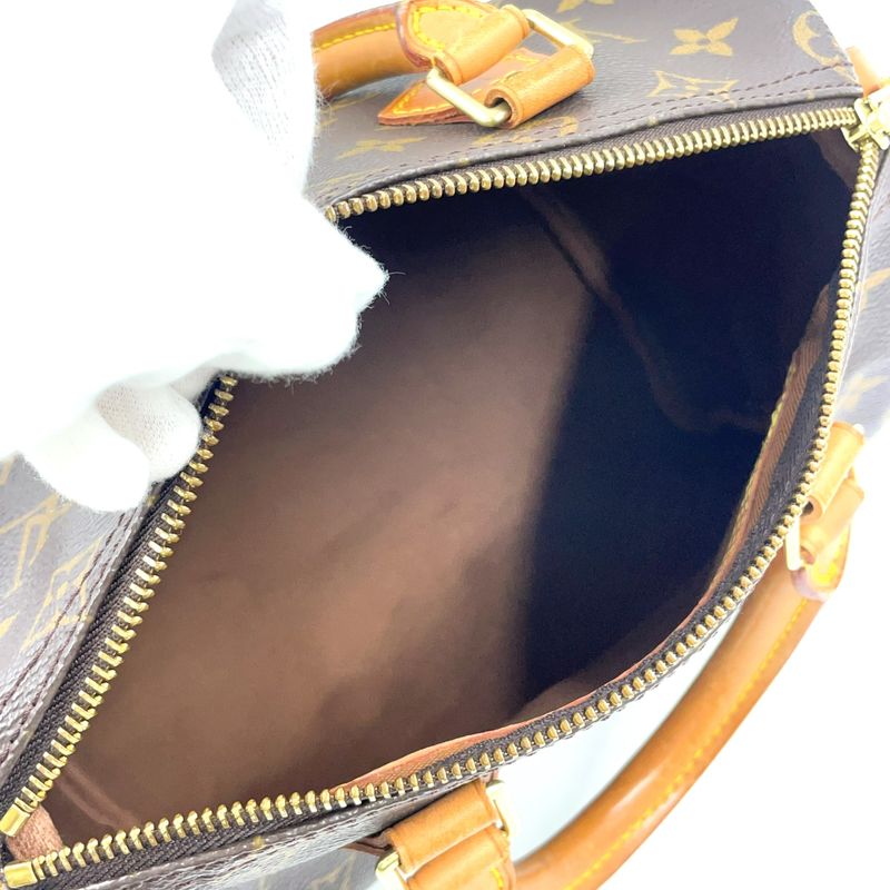 Louis Vuitton Speedy 25 Monogram Leather X PVC Brown Handbag Gold M41528