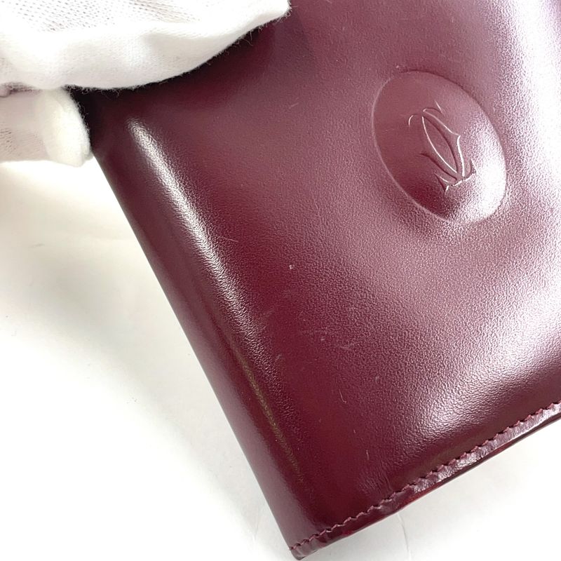 Cartier Must Line Bifold Leather Bordeaux Wallet Gold