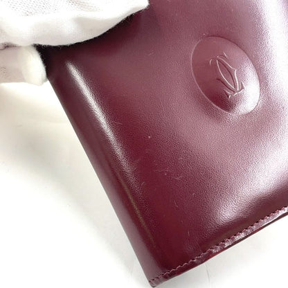 Cartier Must Line Bifold Leather Bordeaux Wallet Gold