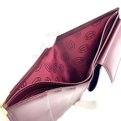 Cartier Must Line Bifold Leather Bordeaux Wallet Gold