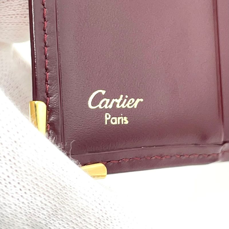 Cartier Must Line Bifold Leather Bordeaux Wallet Gold