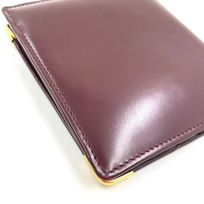 Cartier Must Line Bifold Leather Bordeaux Wallet Gold
