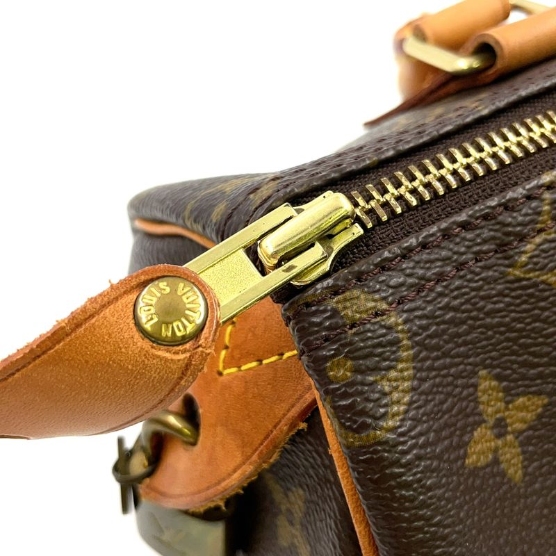 Louis Vuitton Speedy 25 Monogram Leather X PVC Brown Handbag Gold M41528