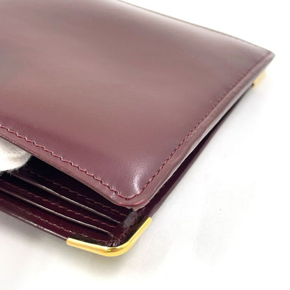 Cartier Must Line Bifold Leather Bordeaux Wallet Gold