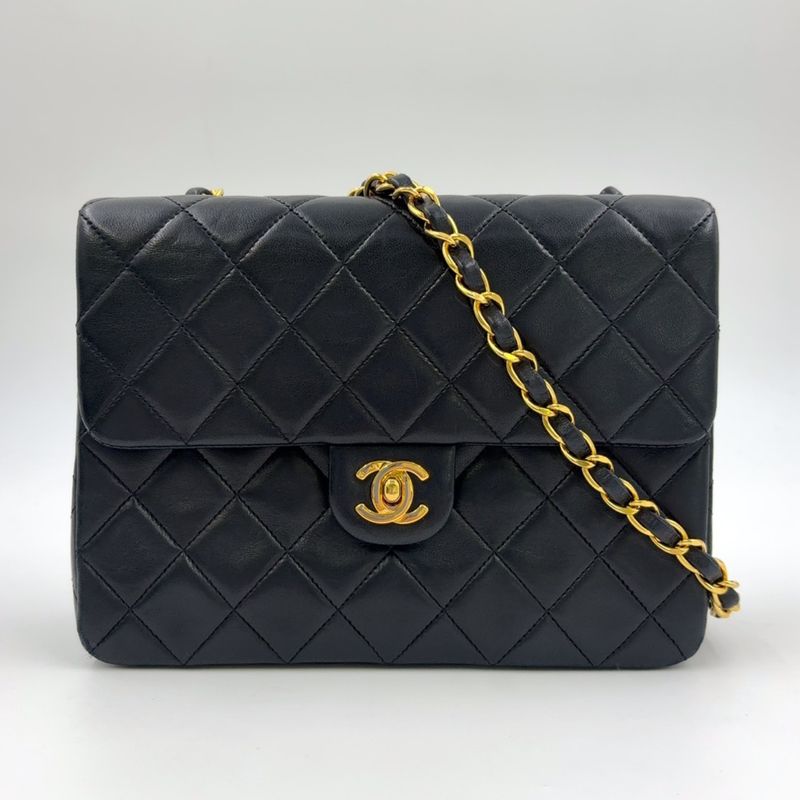 Chanel Matelasse Chain Serial No 1 Lambskin Black Shoulder Bag Gold