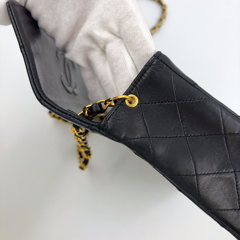 Chanel Matelasse Chain Serial No 1 Lambskin Black Shoulder Bag Gold