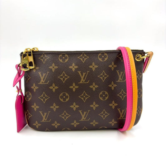 Louis Vuitton Loretta Monogram Leather × PVC Orange × Pink × Brown Shoulder Bag