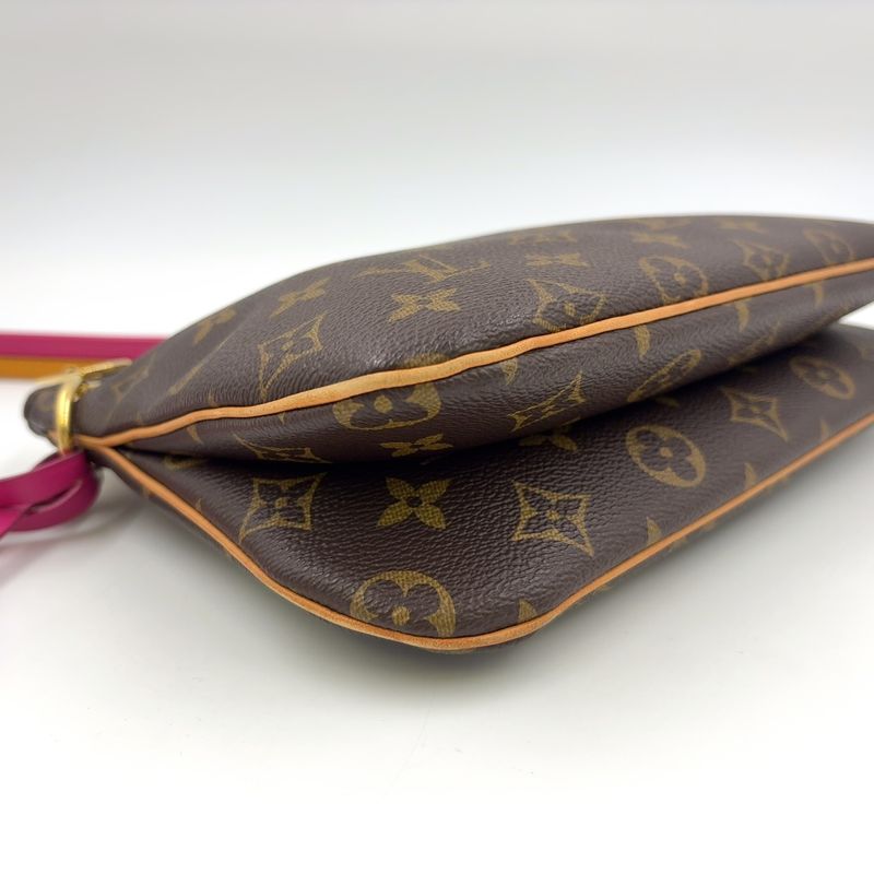 Louis Vuitton Loretta Monogram Leather × PVC Orange × Pink × Brown Shoulder Bag