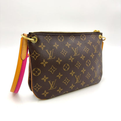 Louis Vuitton Loretta Monogram Leather × PVC Orange × Pink × Brown Shoulder Bag