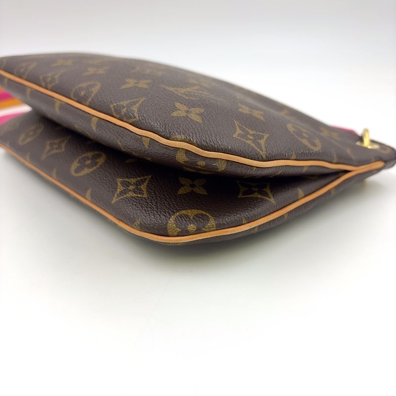 Louis Vuitton Loretta Monogram Leather × PVC Orange × Pink × Brown Shoulder Bag