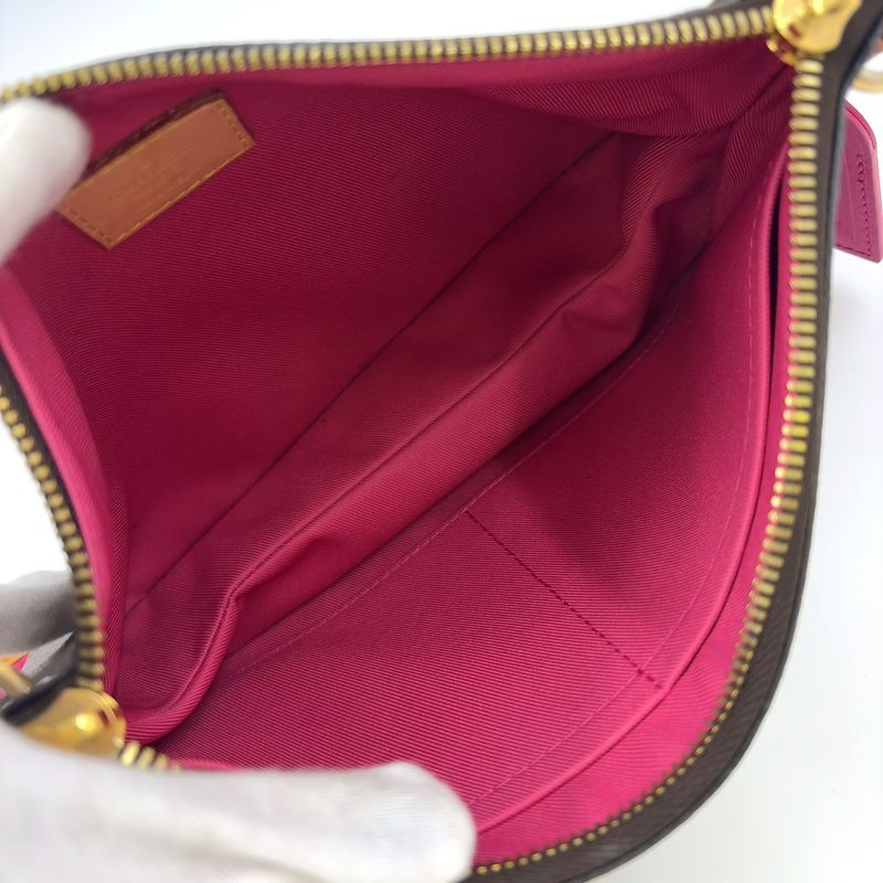 Louis Vuitton Loretta Monogram Leather × PVC Orange × Pink × Brown Shoulder Bag