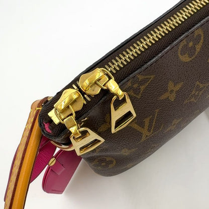 Louis Vuitton Loretta Monogram Leather × PVC Orange × Pink × Brown Shoulder Bag